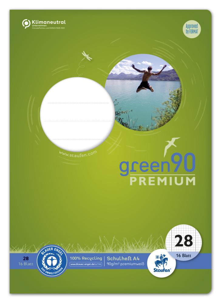 Ursus Green Premium Heft A4 16 Blatt Lineatur 28 kariert