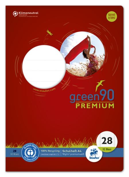 Ursus Green Premium Heft A4 32 Lineatur 28 kariert