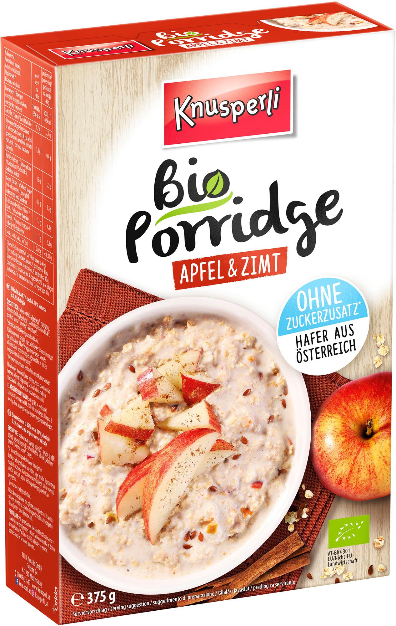 Knusperli Bio Porridge Apfel&Zimt