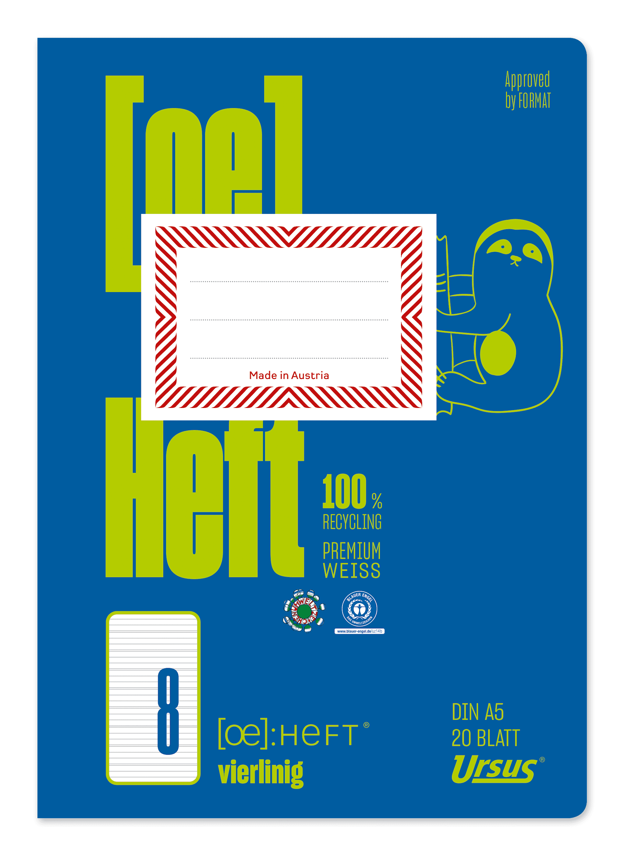 OE Heft OE.8 A5 20 Blatt 80g/m² 6/6/6/2mm liniert