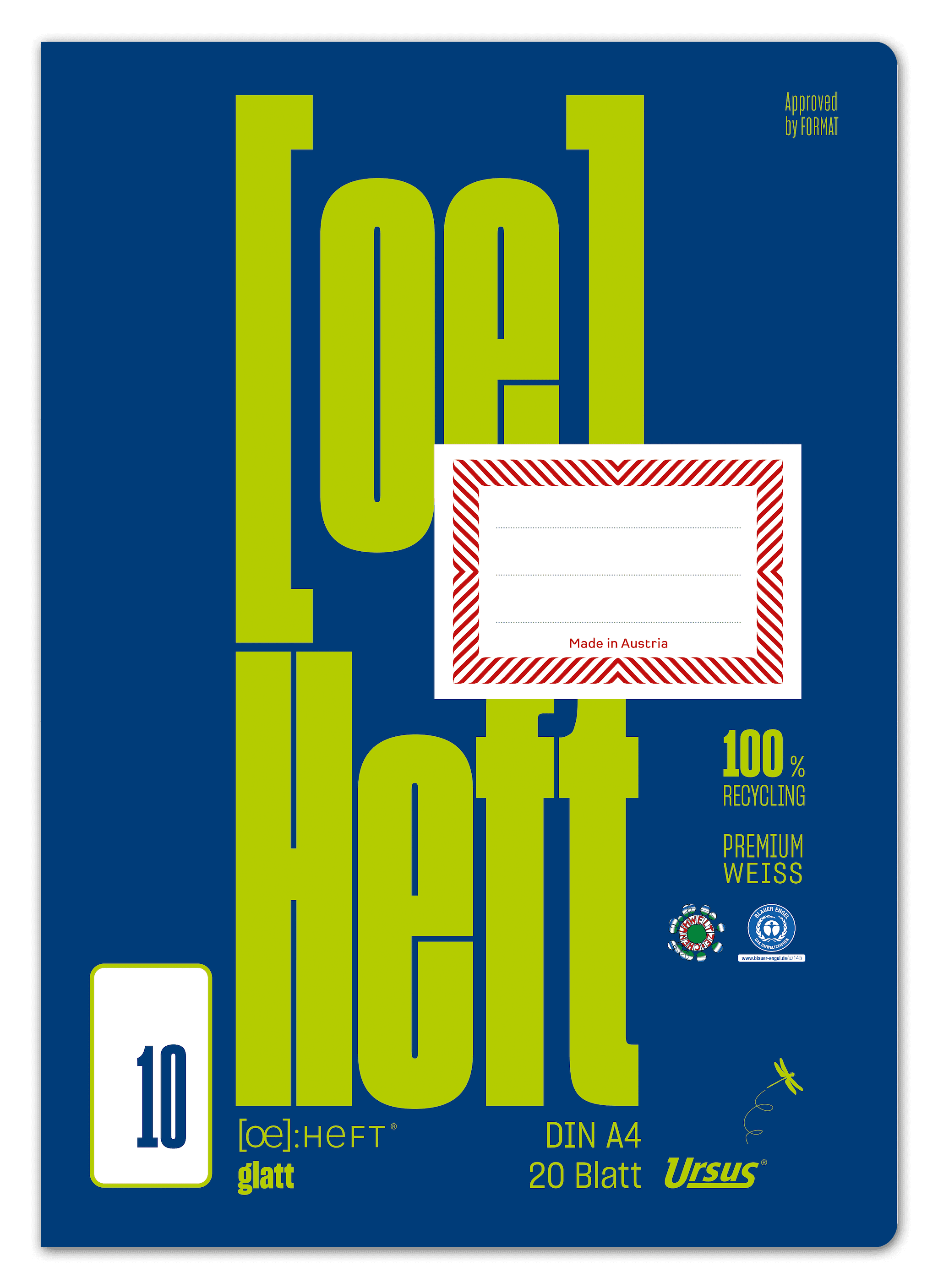 Ursus OE Heft OE10 Heft A4 20 Blatt blanko
