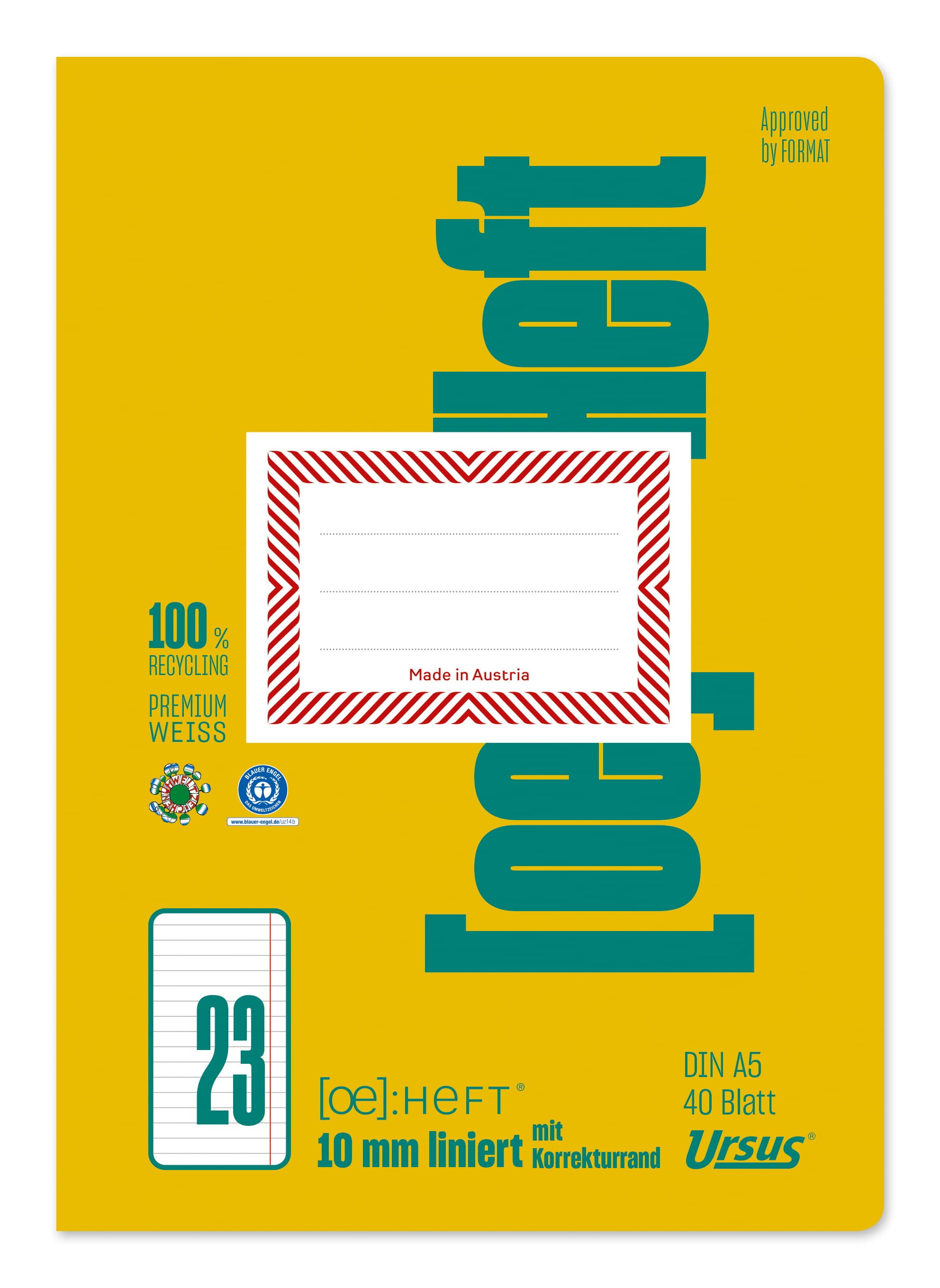 Ursus OE Heft OE23 A5 40 Blatt 10mm liniert