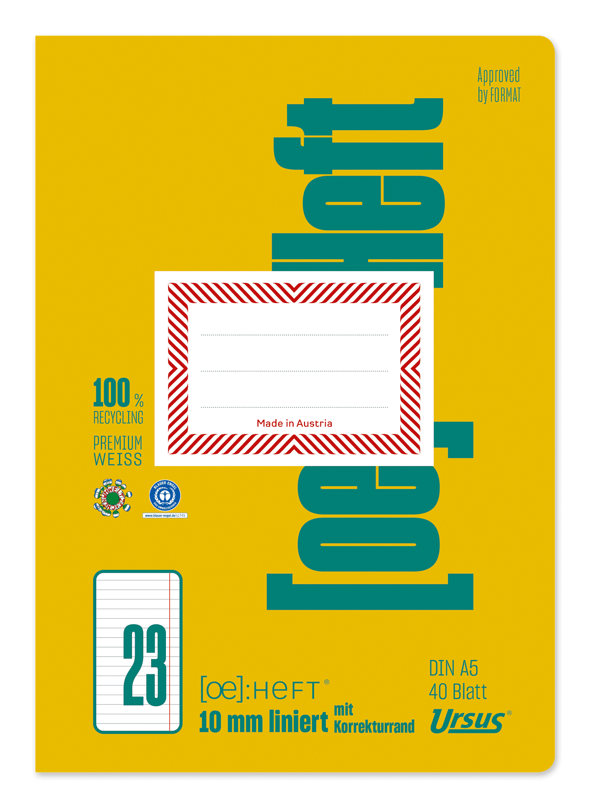 Ursus OE Heft OE23 A5 40 Blatt 10mm liniert