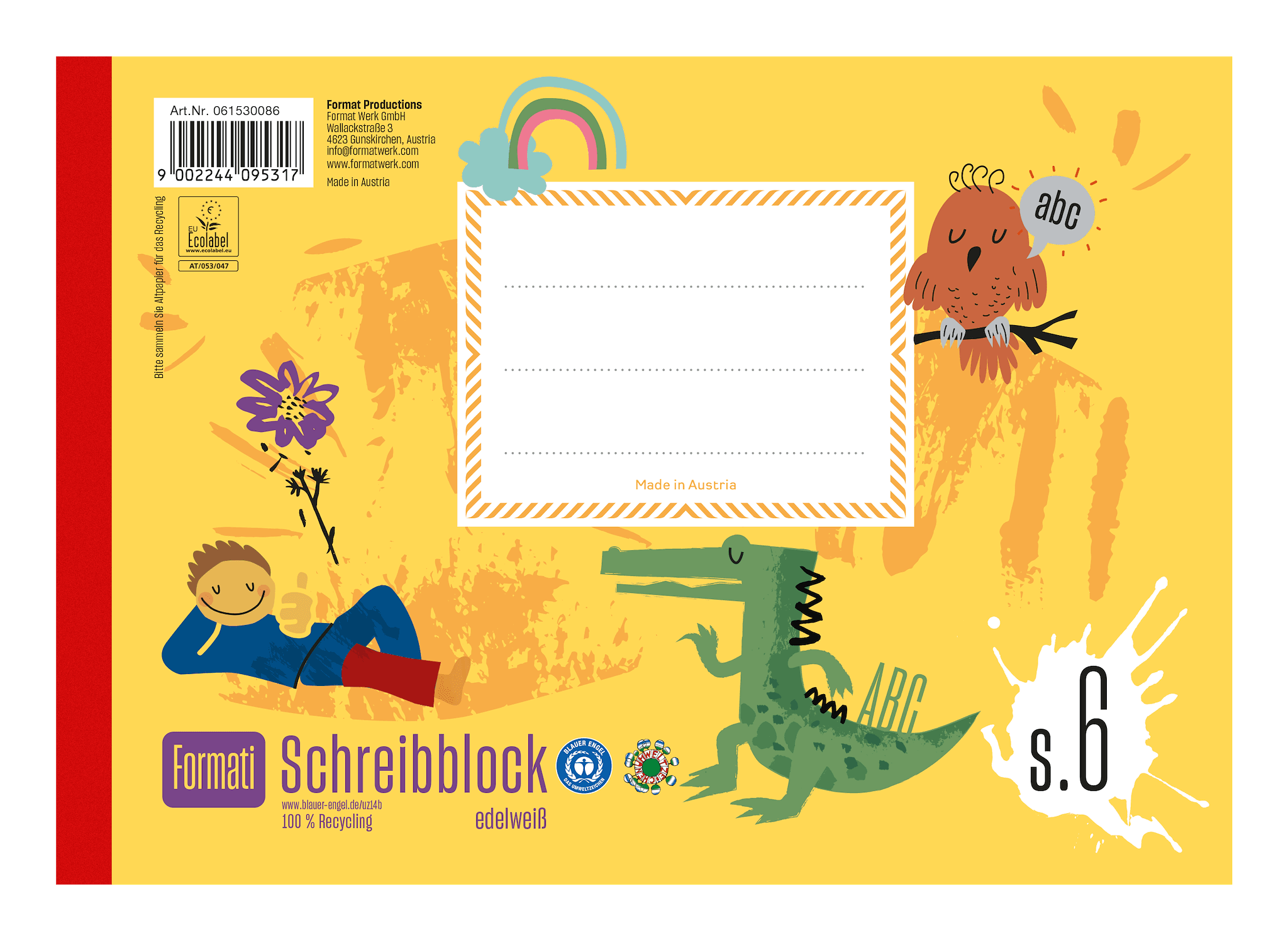 Formati Schreibblock S.6 A5 quer 48 Blatt 80g/m² 6/6/6mm liniert