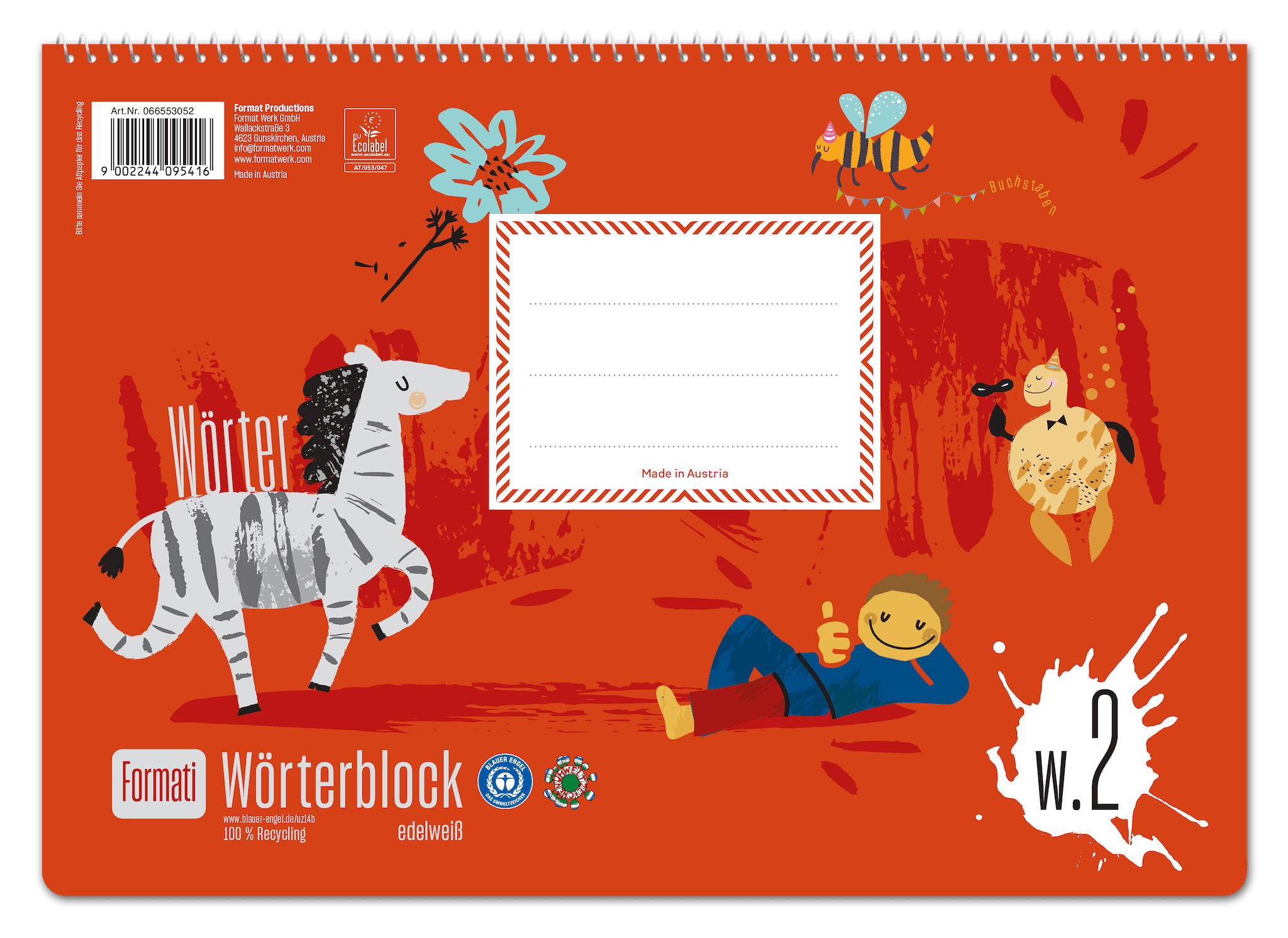 Formati Wörterblock W.2 A4 quer 52 Blatt 80g/m² 9/9/9+6/6/6mm liniert
