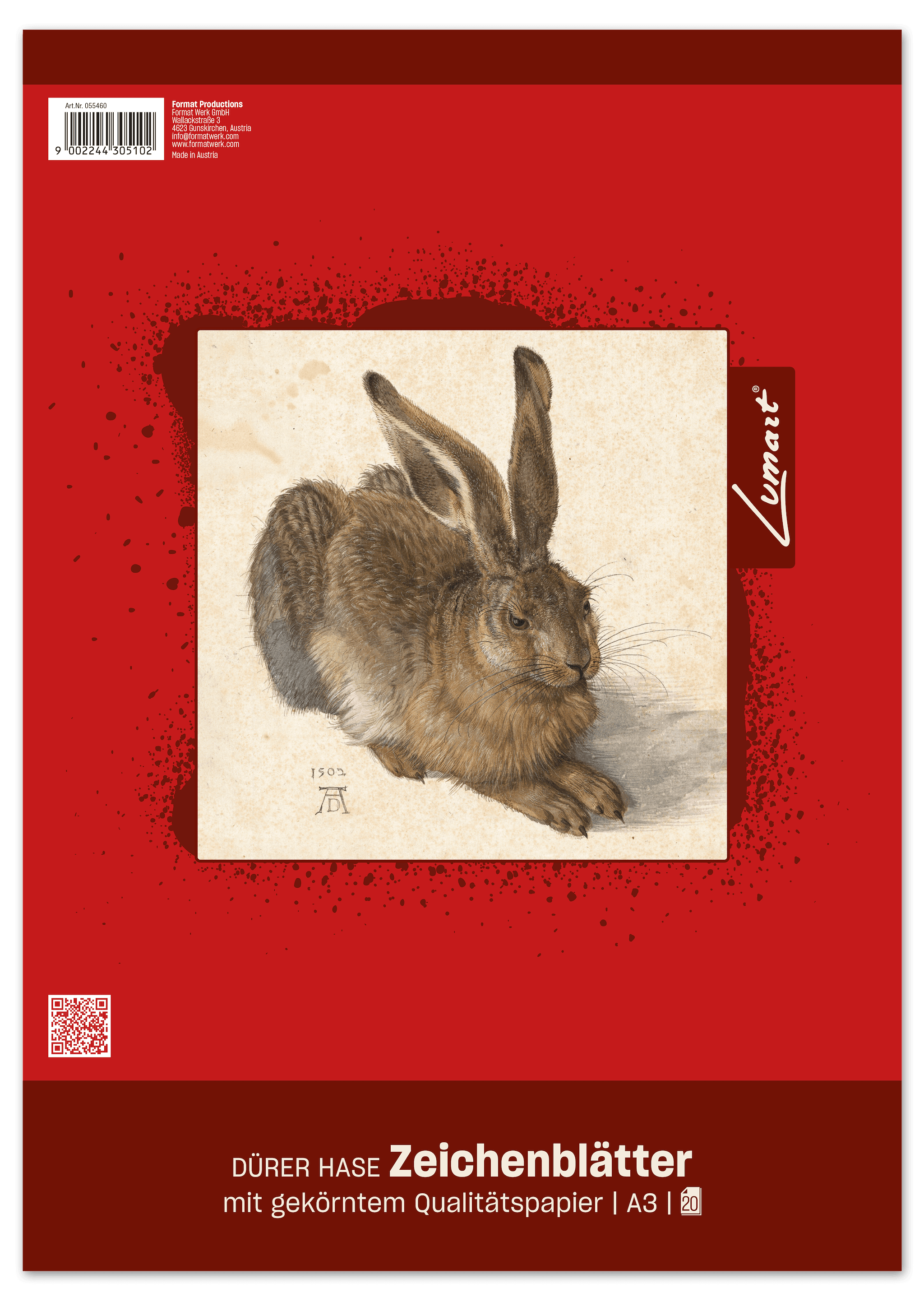 Lumart Zeichenblatt gekörnt  "Original Dürer" A3 20 Blatt 130g/m²