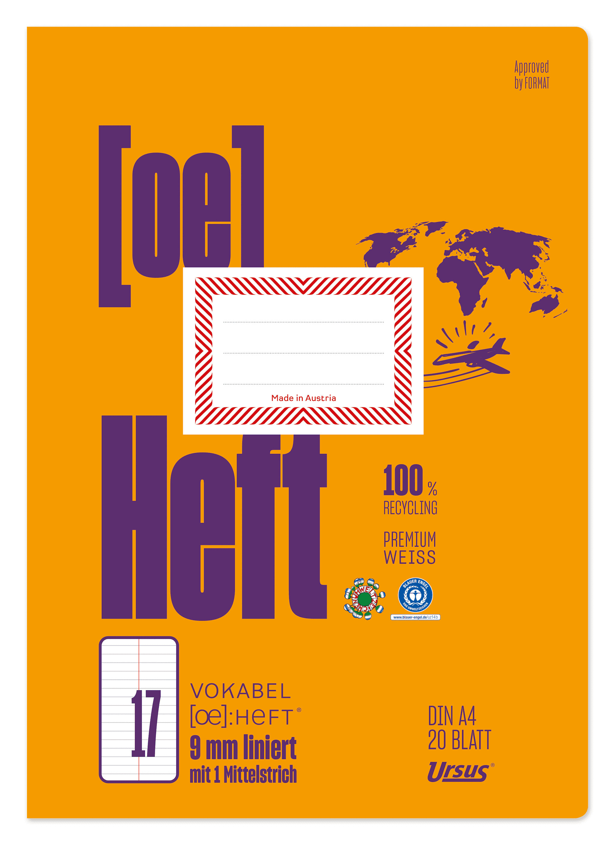 OE Vokabelheft OE.17 A4 20 Blatt 80g/m² Vokabel mit Mittellinie