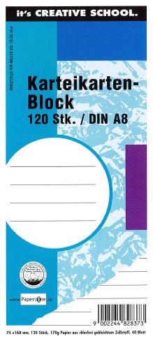 PAPERZONE Karteikartenblock A8 liniert weiss 120 Stück