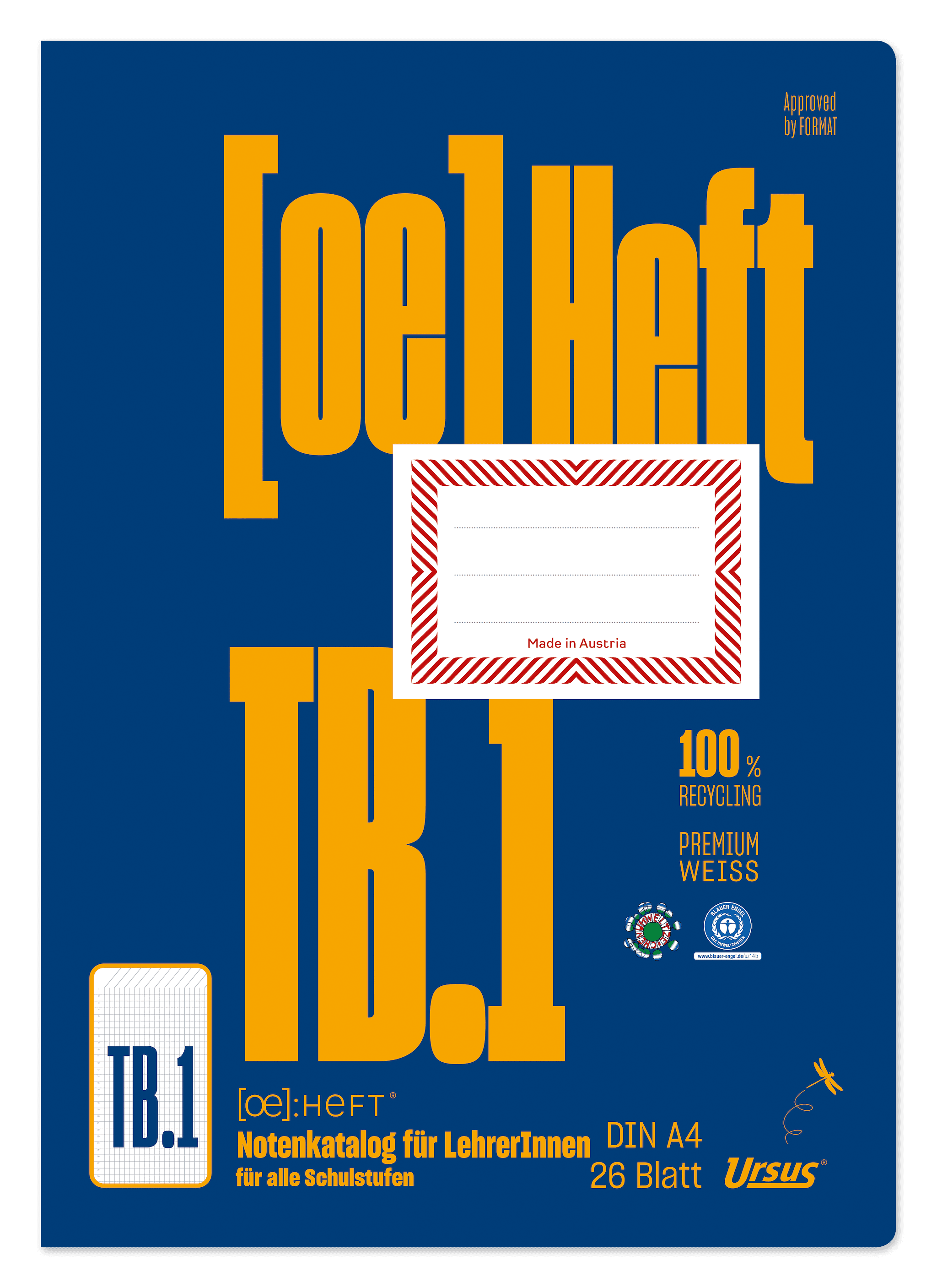 OE LehrerInnenheft TB.1 A4 26 Blatt 80g/m² Notenkatalog alle Schulstufen