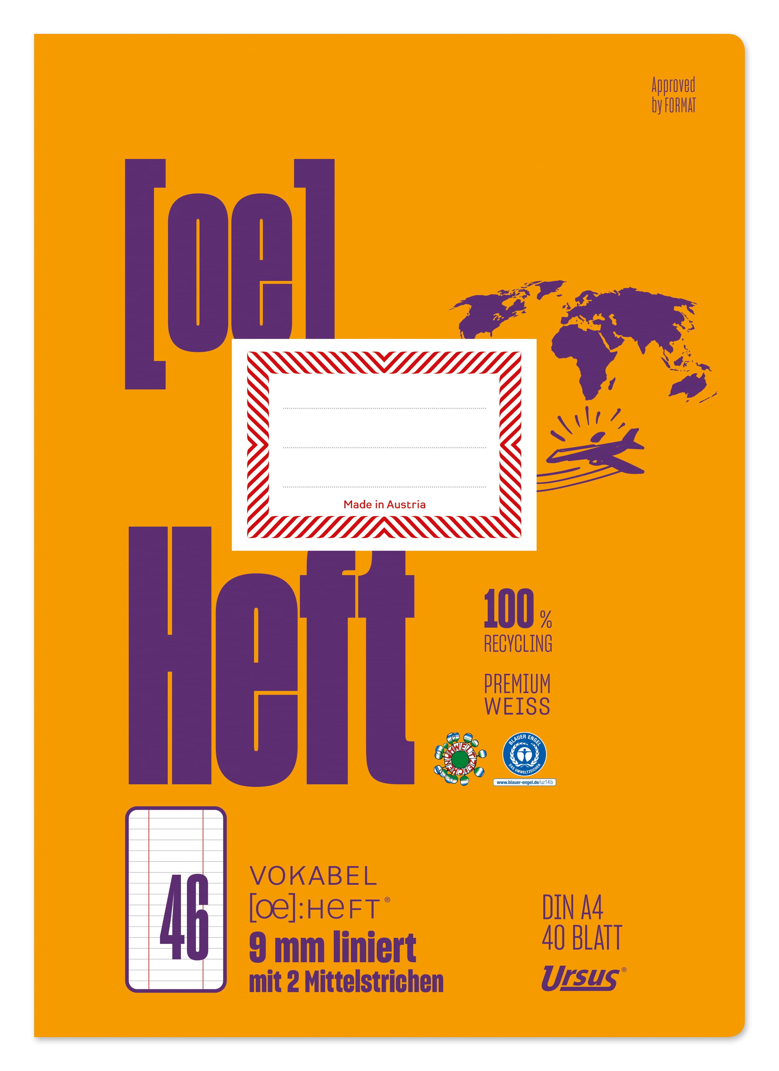 Ursus Green Premium Heft A4 FX46 40 Blatt liniert