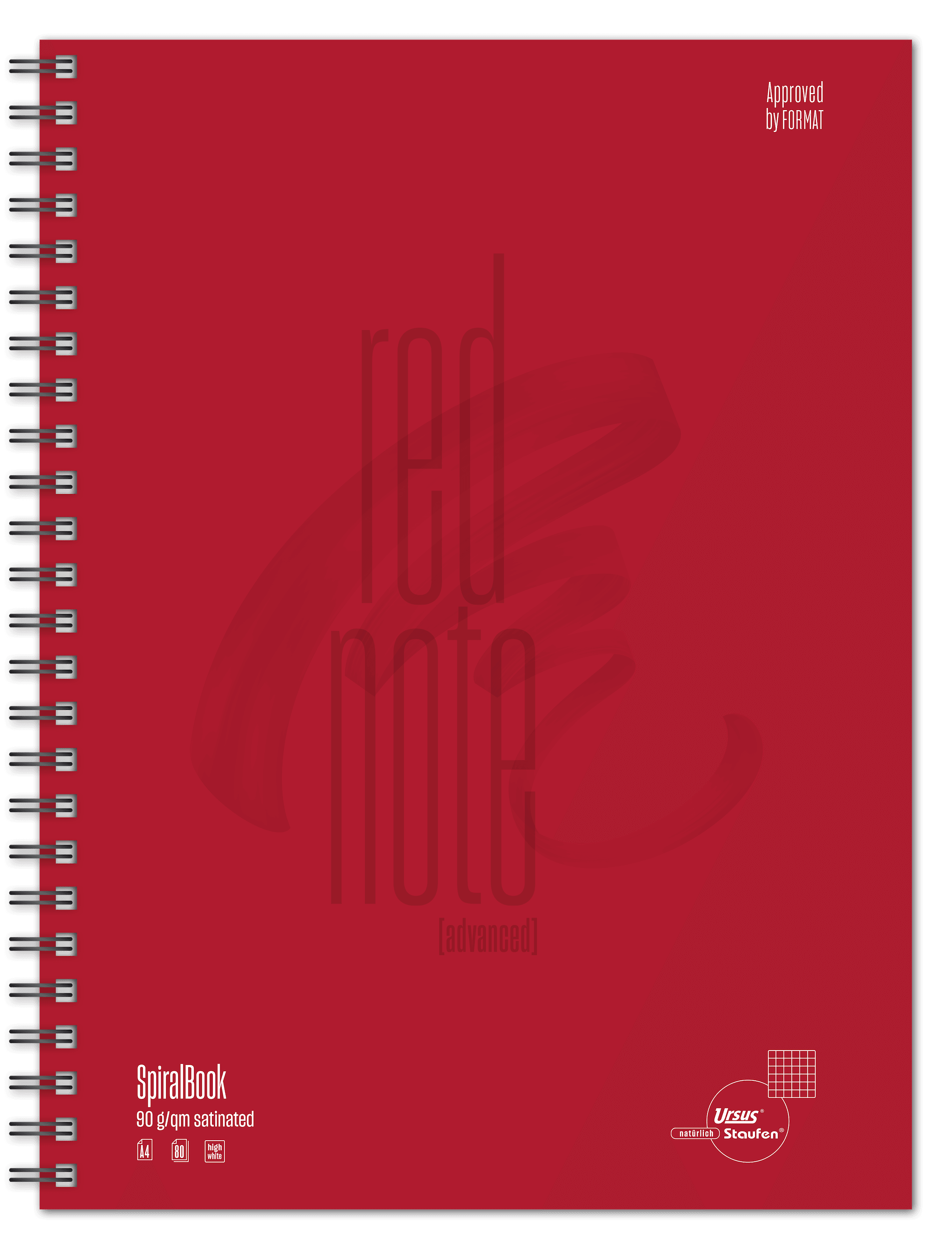 Advanced Spiralbuch Red Note A4 80 Blatt 90g/m² 5mm kariert