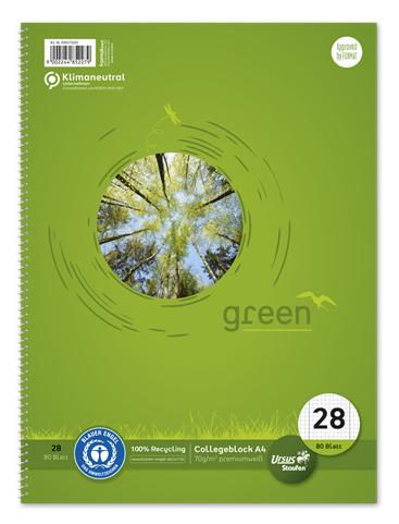 Ursus Green Collegeblock A4 Lineatur 28 80 Blatt