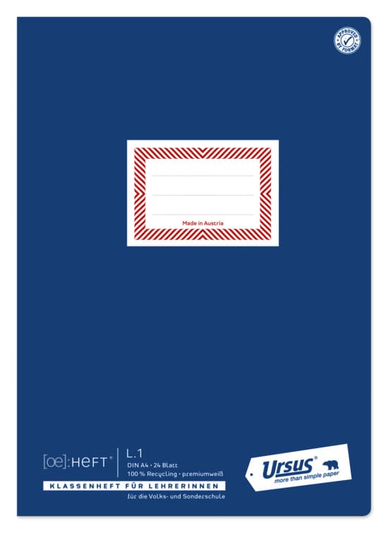 Ursus Klassiker L1 Klassenheft Lehrer A4 22 Blatt