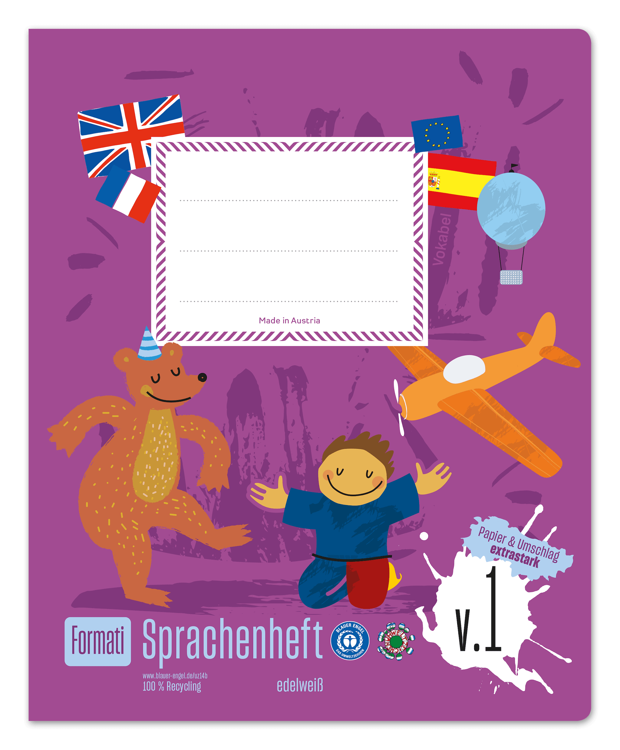 Formati Vokabelheft V.1 Quart 20 Blatt 90g/m² Zeichnen+Vokabel