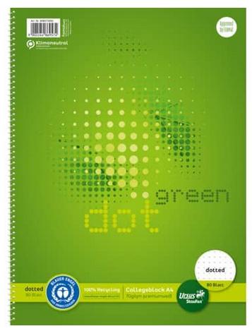 Ursus Green Collegeblock A4 80 Blatt punktkariert