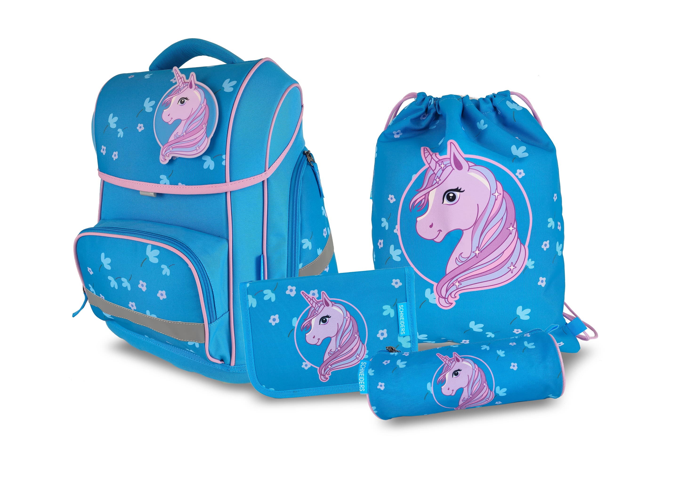 SCHNEIDERS Schulranzen-Set 5-teilig Blue Flower