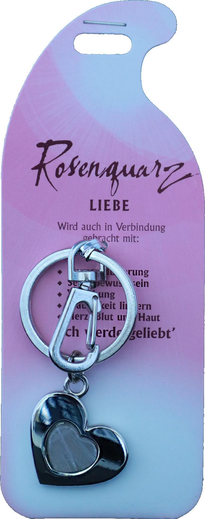 Schlüsselanhänger Liebe - Rosenquarz