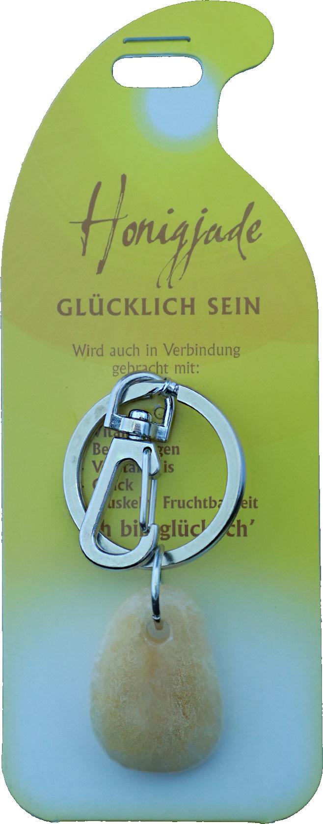 Produktbild Schlüsselanhänger Glücklich sein - Honigjade 2 von 2