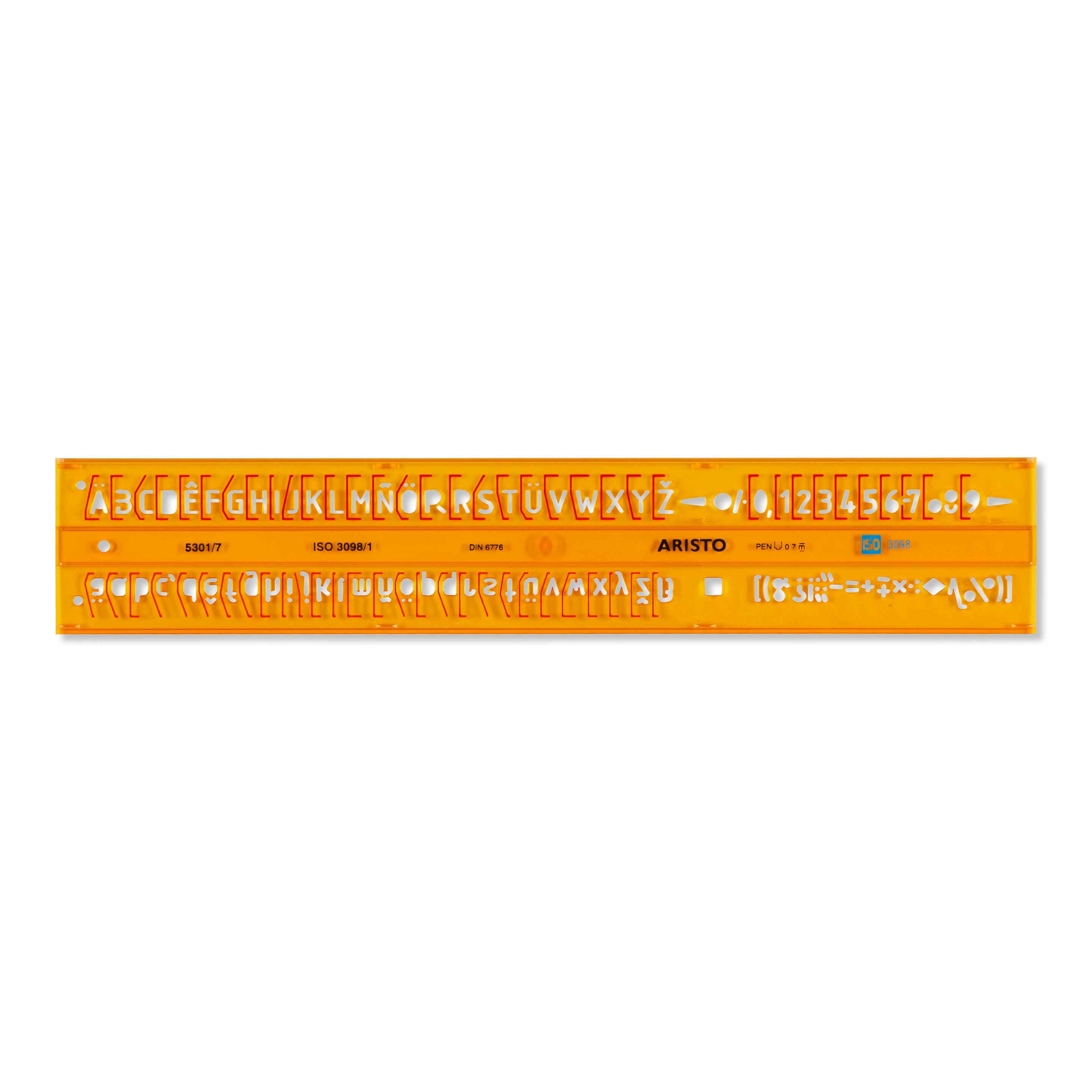 Produktbild ARISTO Schriftschablone gerade 7 mm ISO3098-1/DIN 6776 H-Profil Typ B 3 von 4