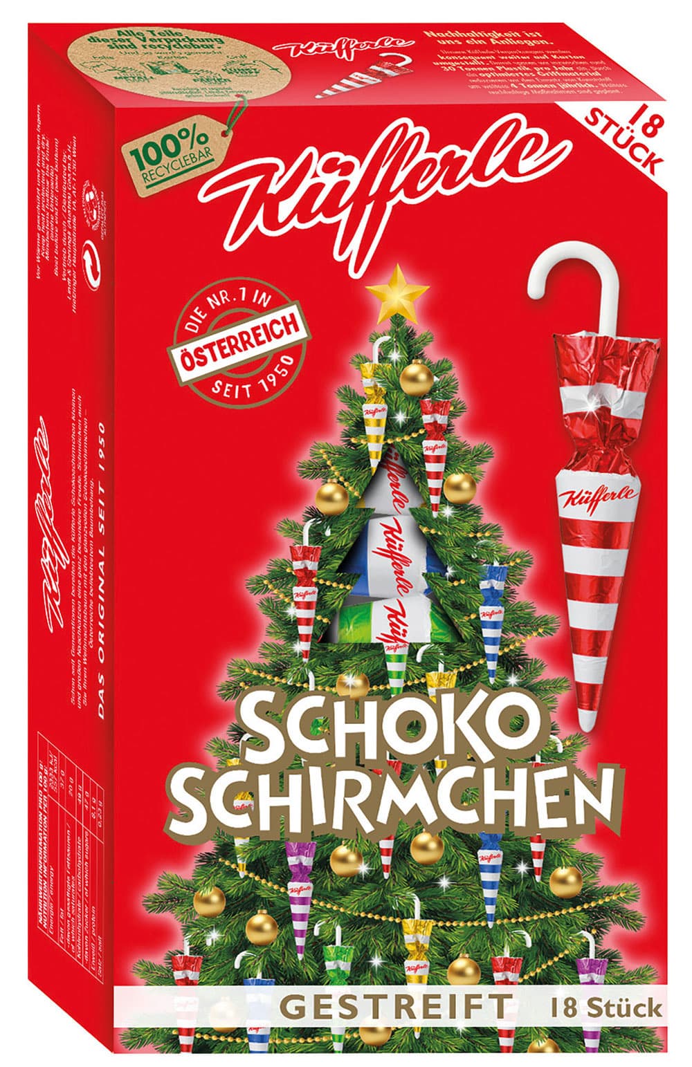 Küfferle Schoko Schirmchen Gestreift