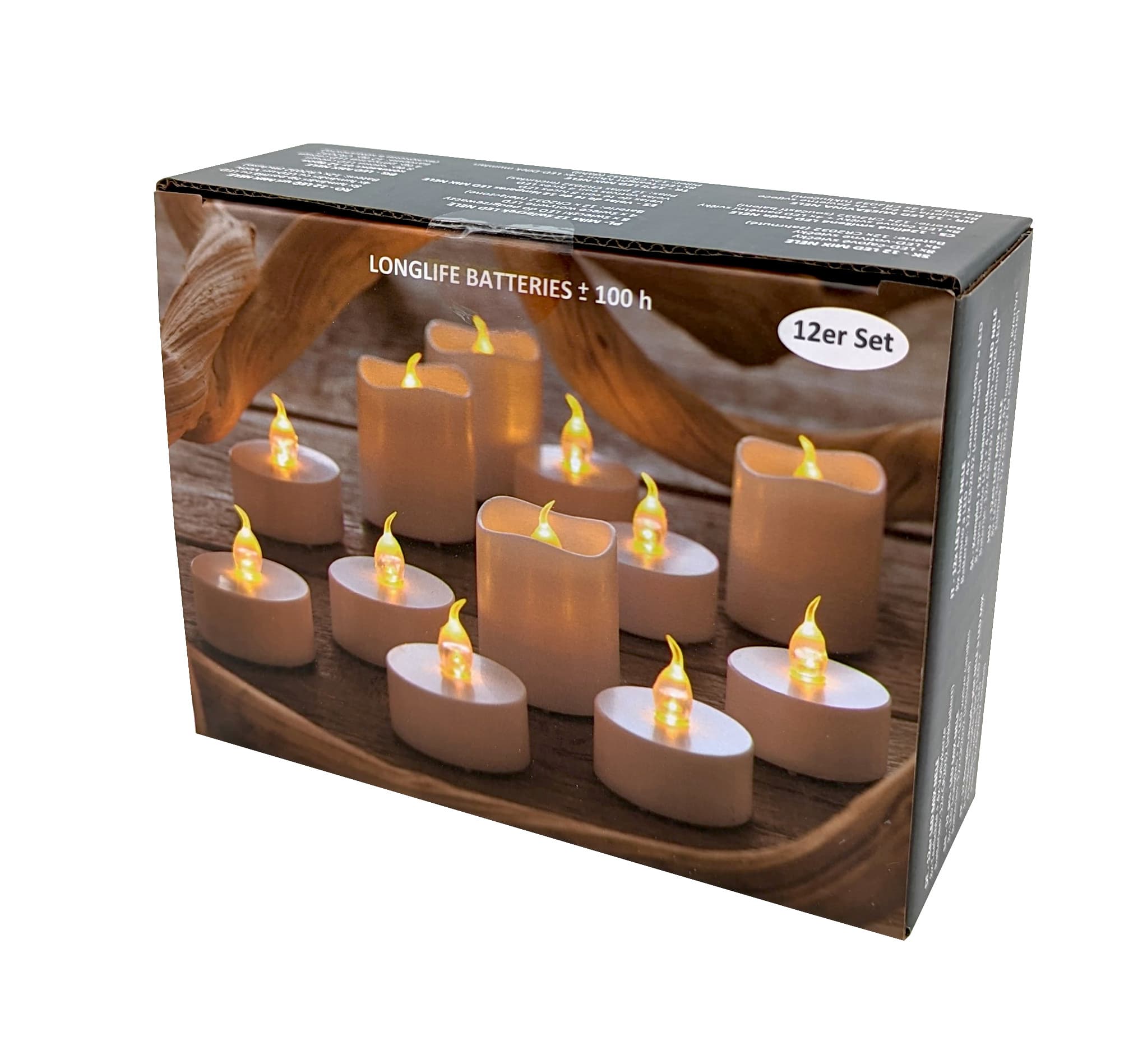 flower Power LED-Teelichter und Votivkerzen NELE 12er Set