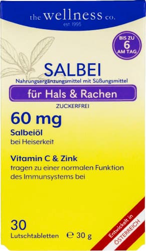 The Wellness Co Halspastillen Salbei Vitamin C Zink
