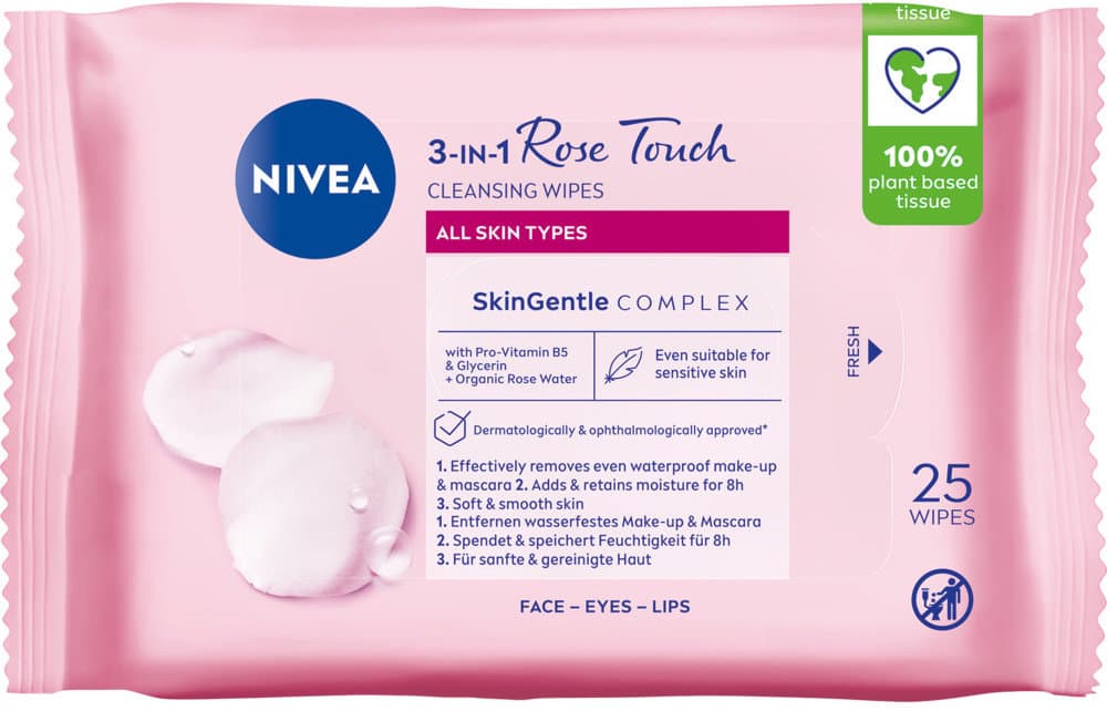 NIVEA 3in1 Rose Touch Cleansing Wipes