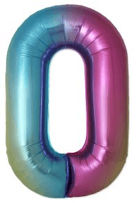 Artona - Folienballon: Rainbow Zahl 0, 86cm
