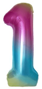 Artona - Folienballon: Rainbow Zahl 1, 86cm