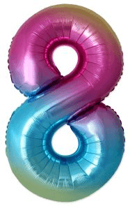 Artona - Folienballon: Rainbow Zahl 8, 86cm