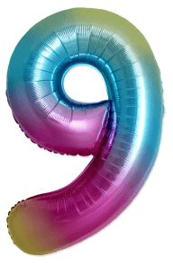 Artona - Folienballon: Rainbow Zahl 9, 86cm