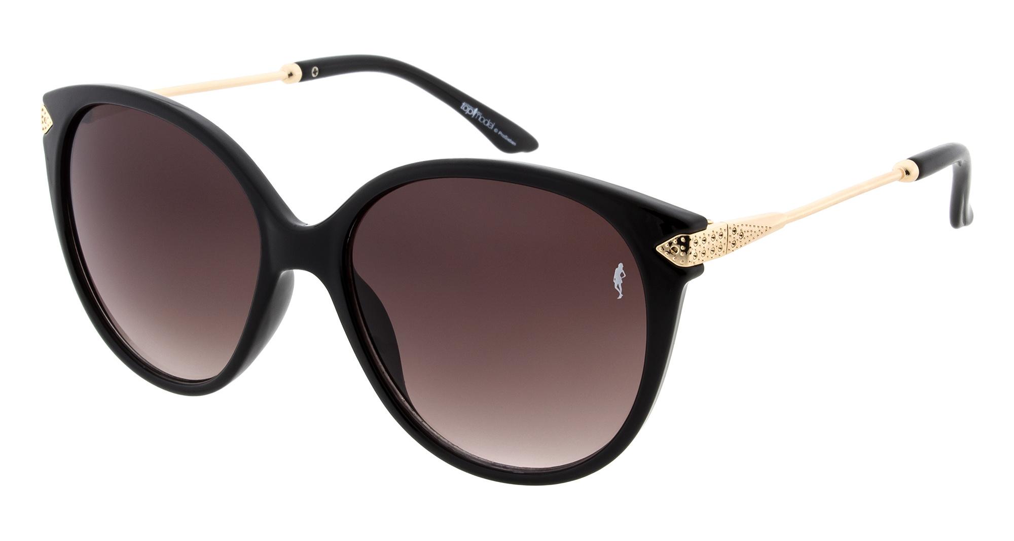 GNTM Sonnenbrille Schwarz mit goldenen Bügeln