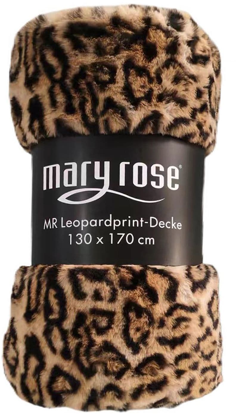 Mary Rose Leopardprint-Decke 130x170cm