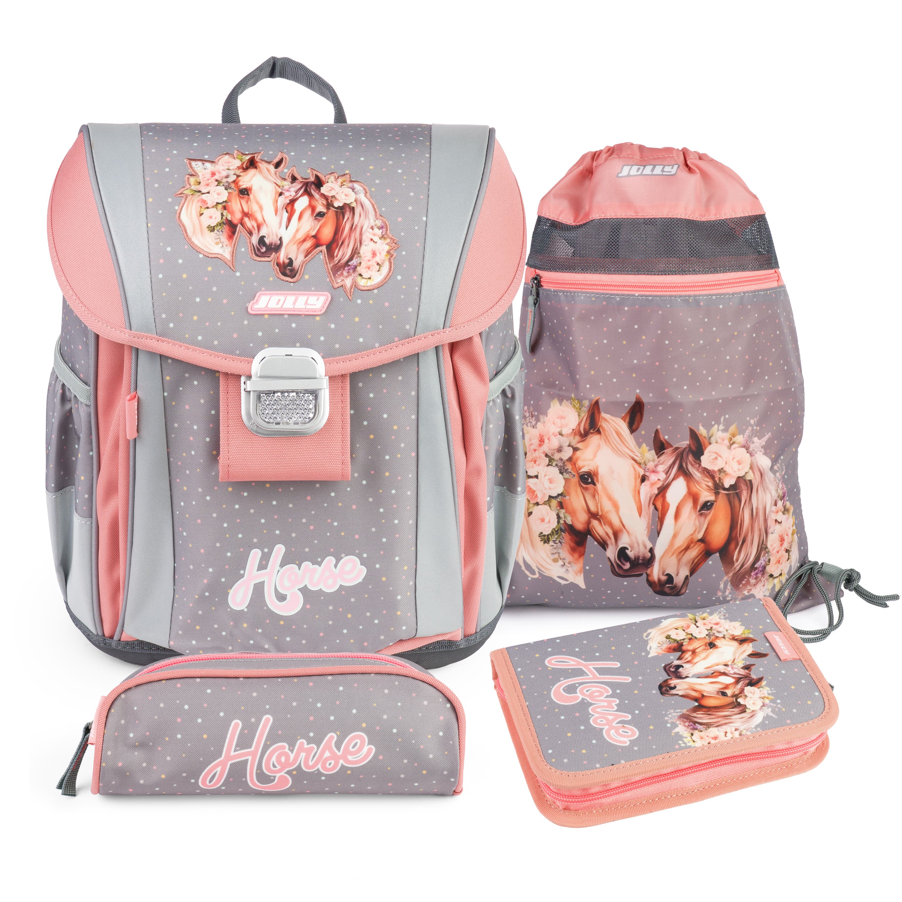 JOLLY Schultaschenset Classic Horse 46teilig