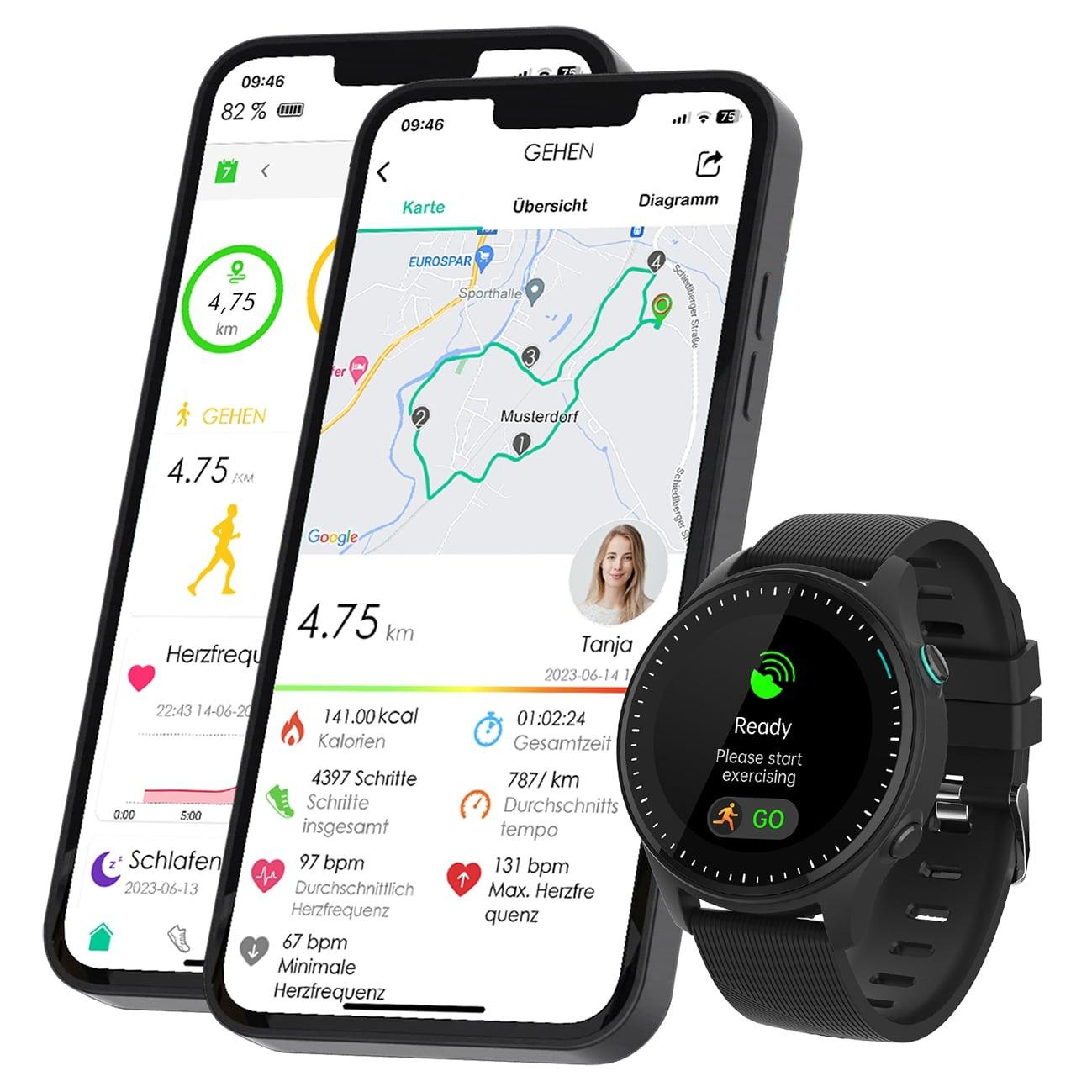 Produktbild Müller Smartwatch mit GPS MU-SWG-51A inkl. 2. Bandvariante 2 von 6