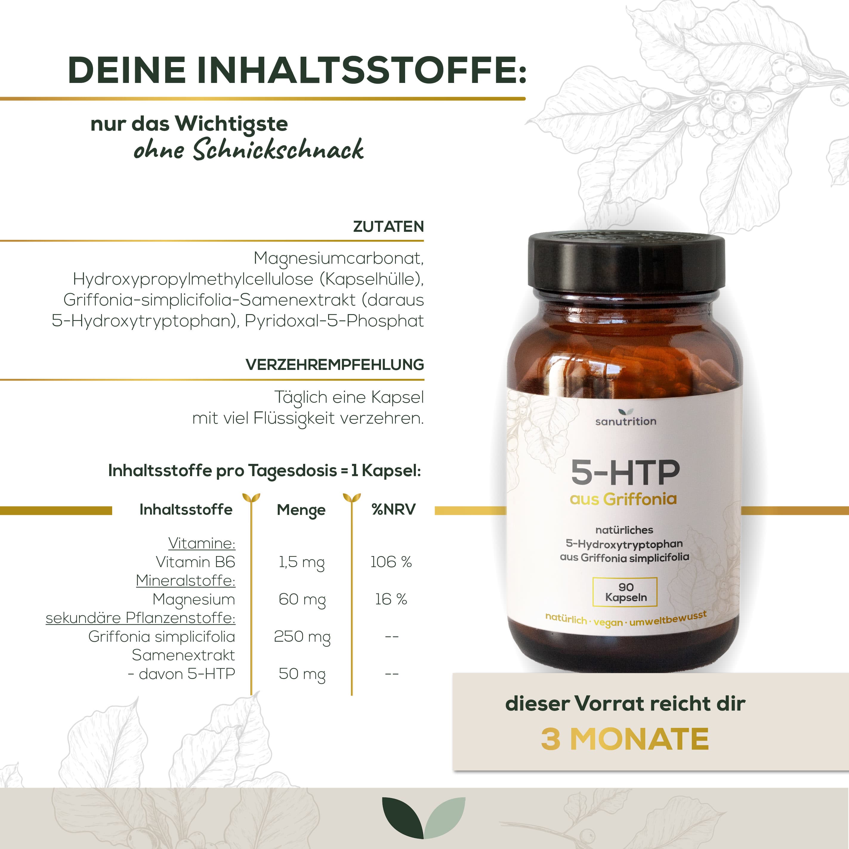 Produktbild Sanutrition® 5-HTP aus Griffonia Kapseln 3 von 4