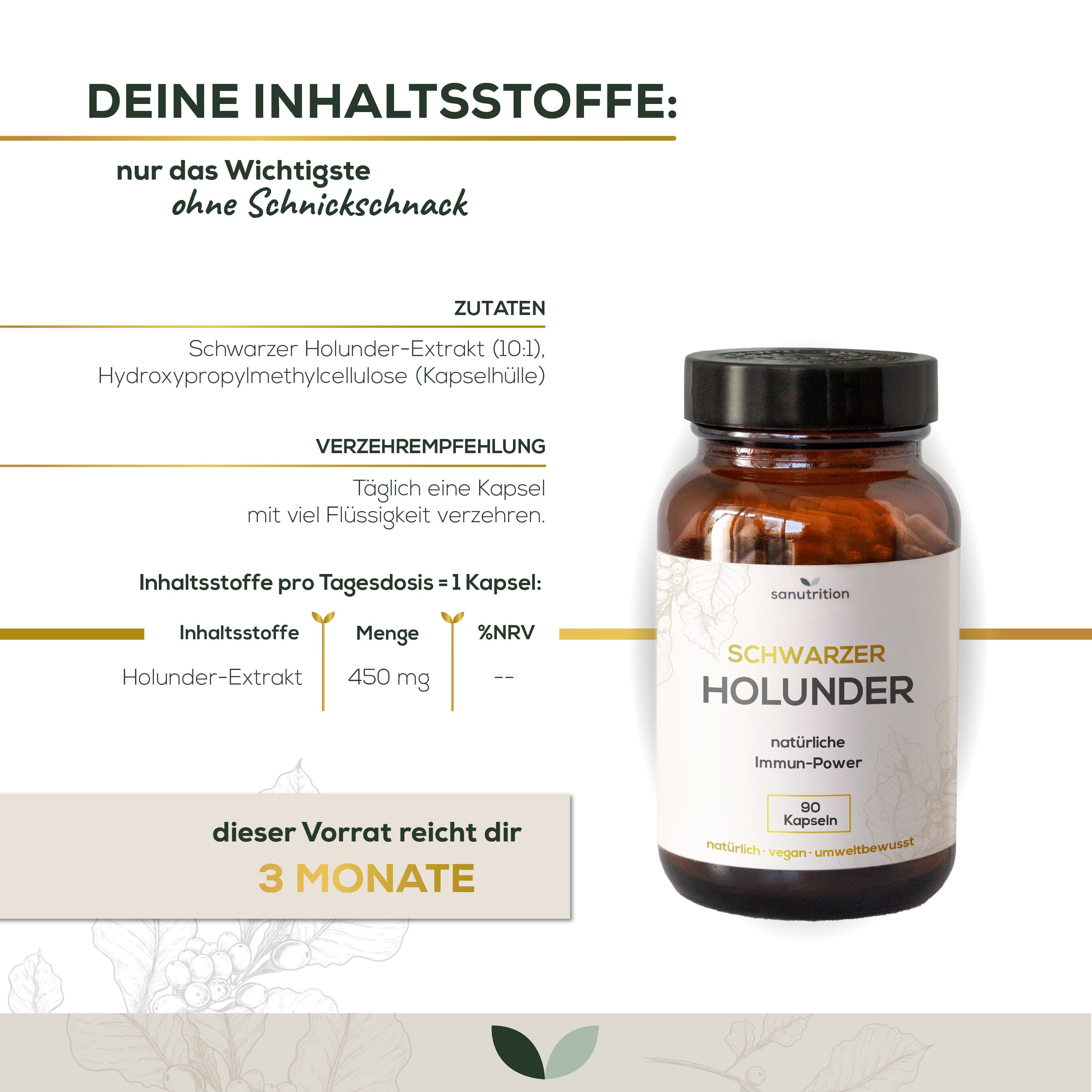 Produktbild Sanutrition® Schwarzer Holunder Kapseln 3 von 4