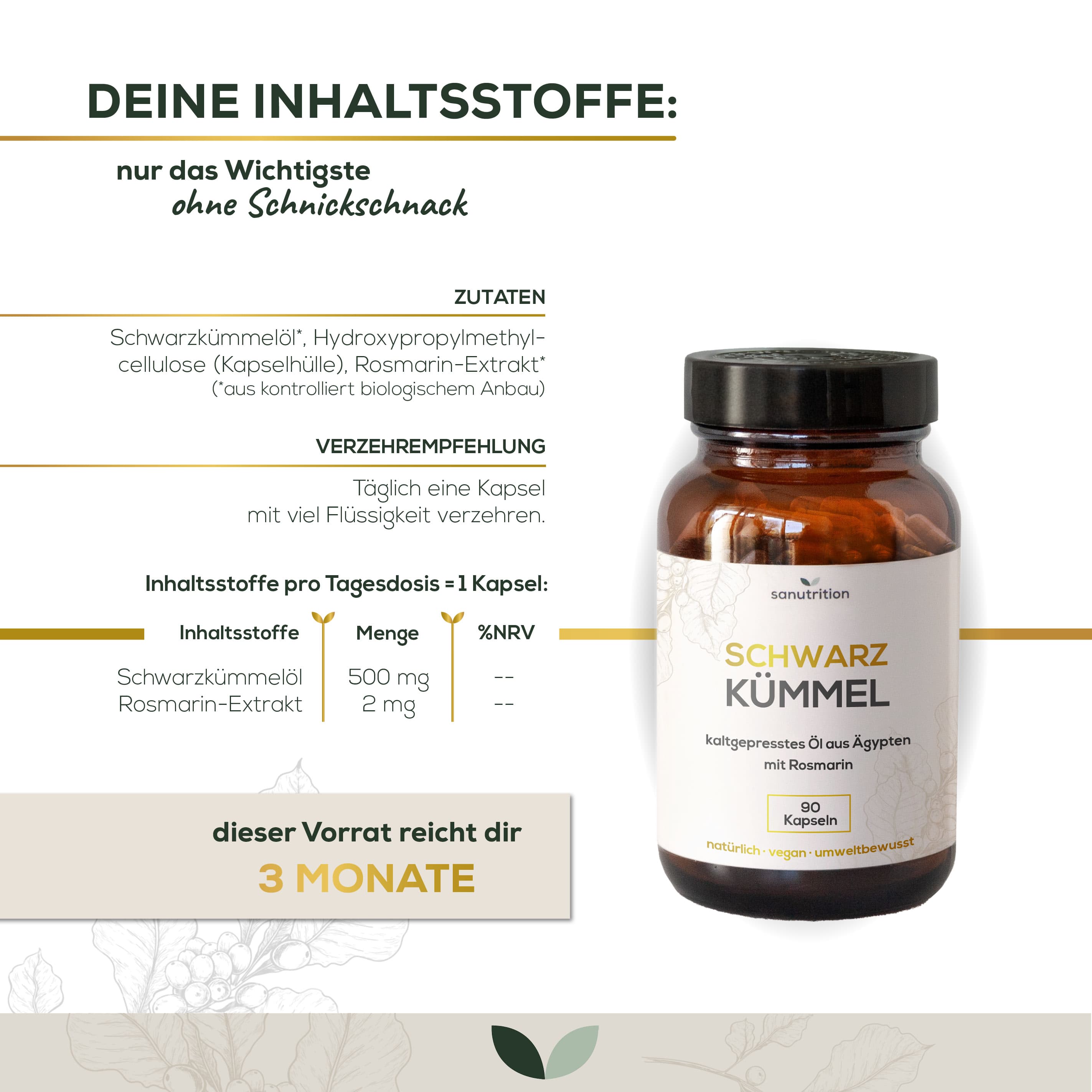 Produktbild Sanutrition® Schwarzkümmelöl Kapseln 3 von 4