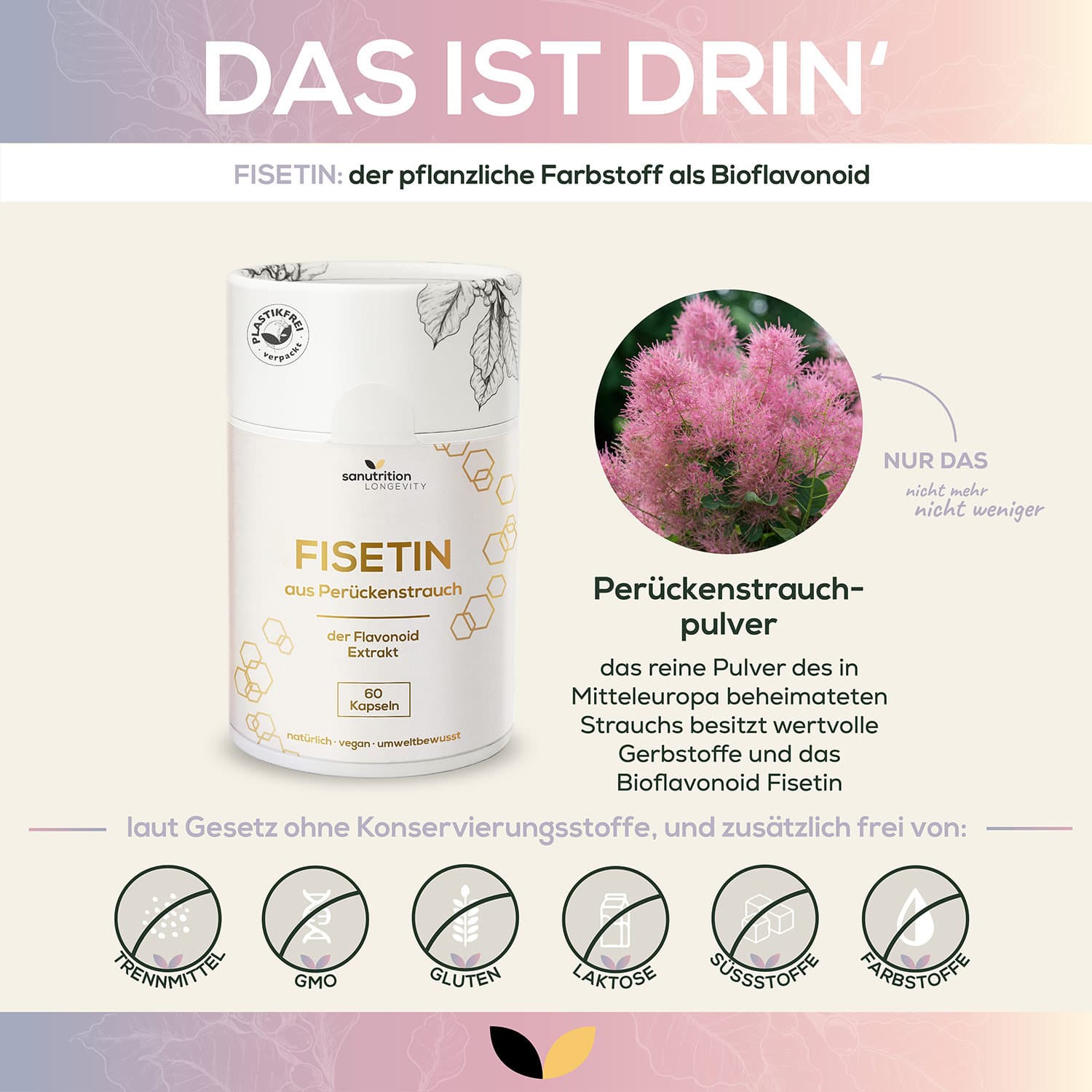 Sanutrition® Fisetin 100mg (pflanzliches Bioflavonoid)
