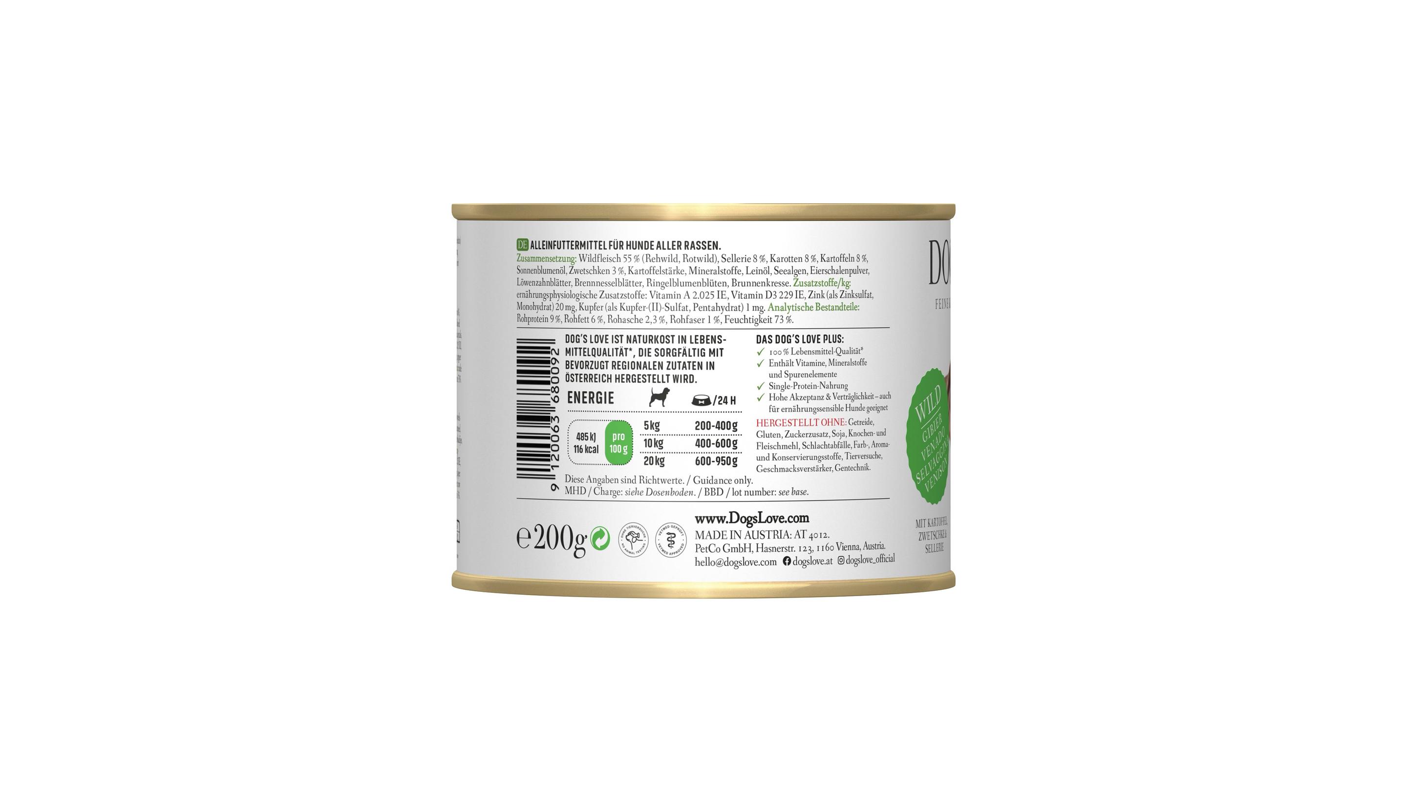 Produktbild DOG'S LOVE Hundenassfutter Adult Wild 2 von 2