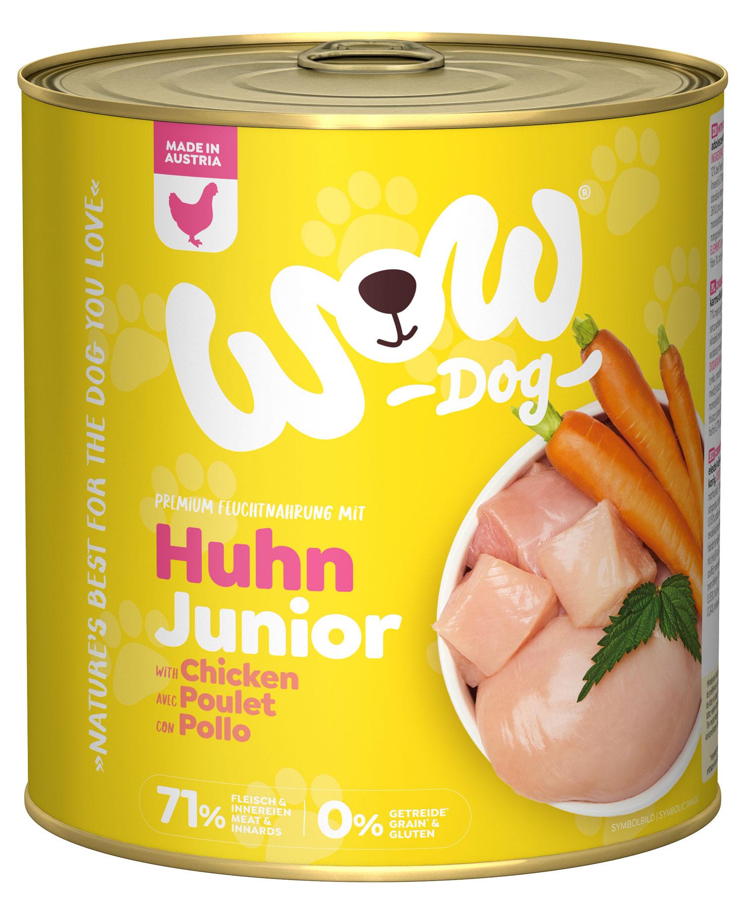 WOW Hundenassfutter Junior Huhn