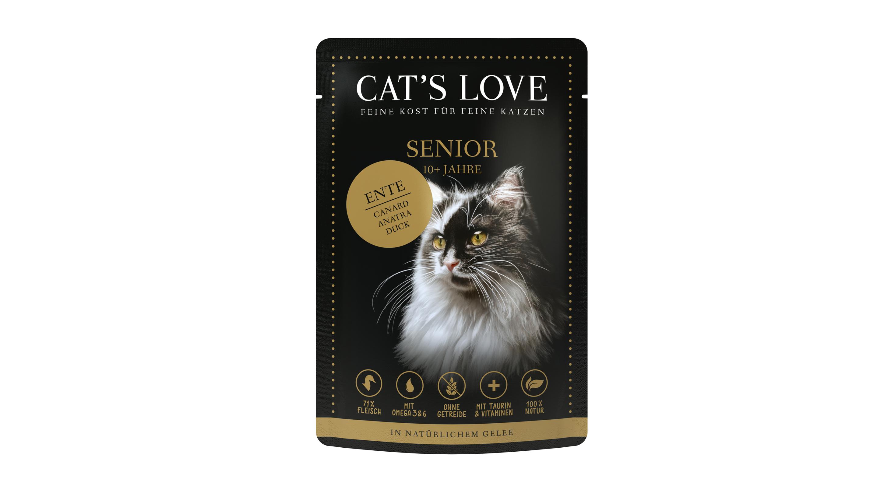 CAT'S LOVE  Katzennassfutter Senior Ente