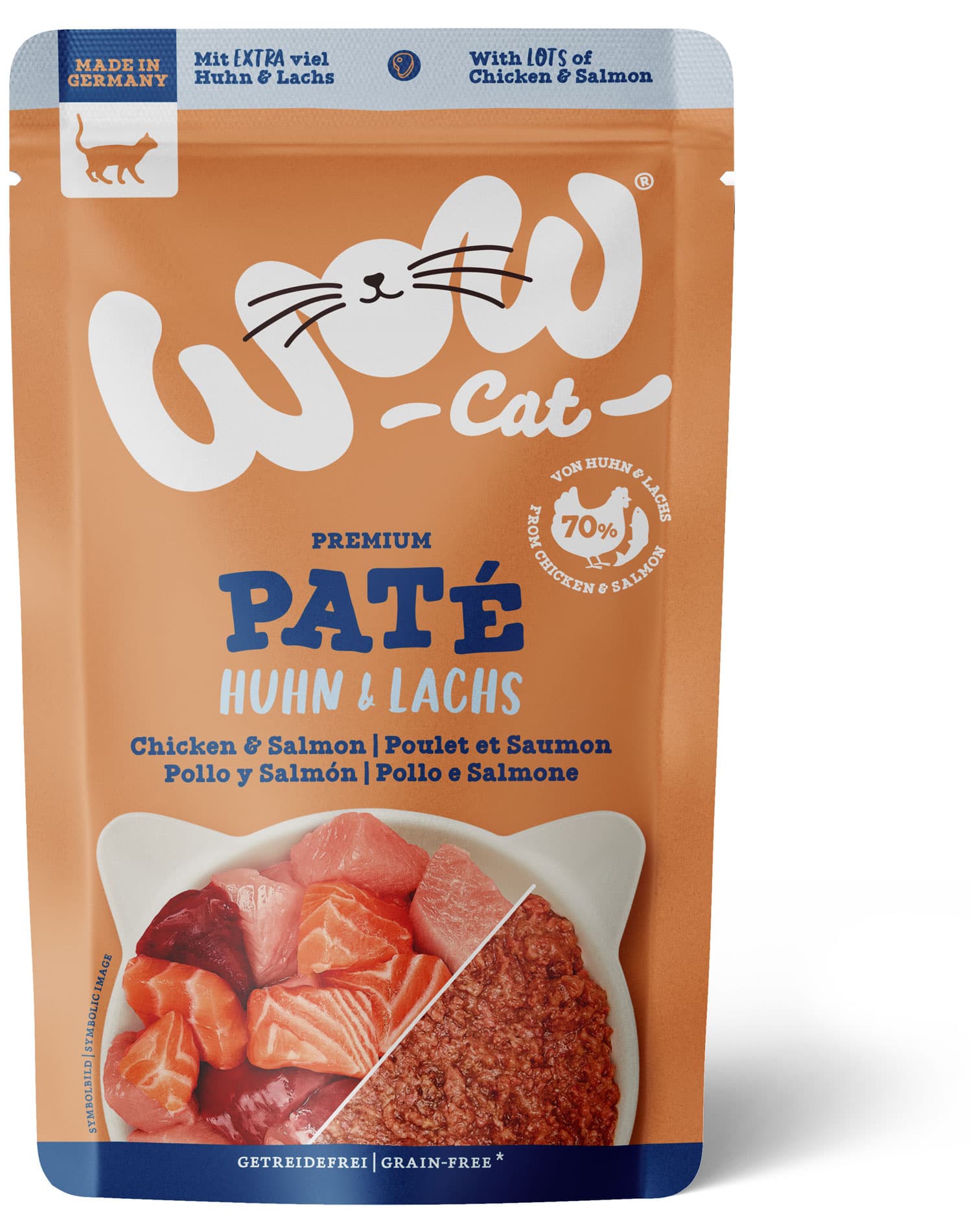 WOW Katzennassfutter Adult Huhn & Lachs