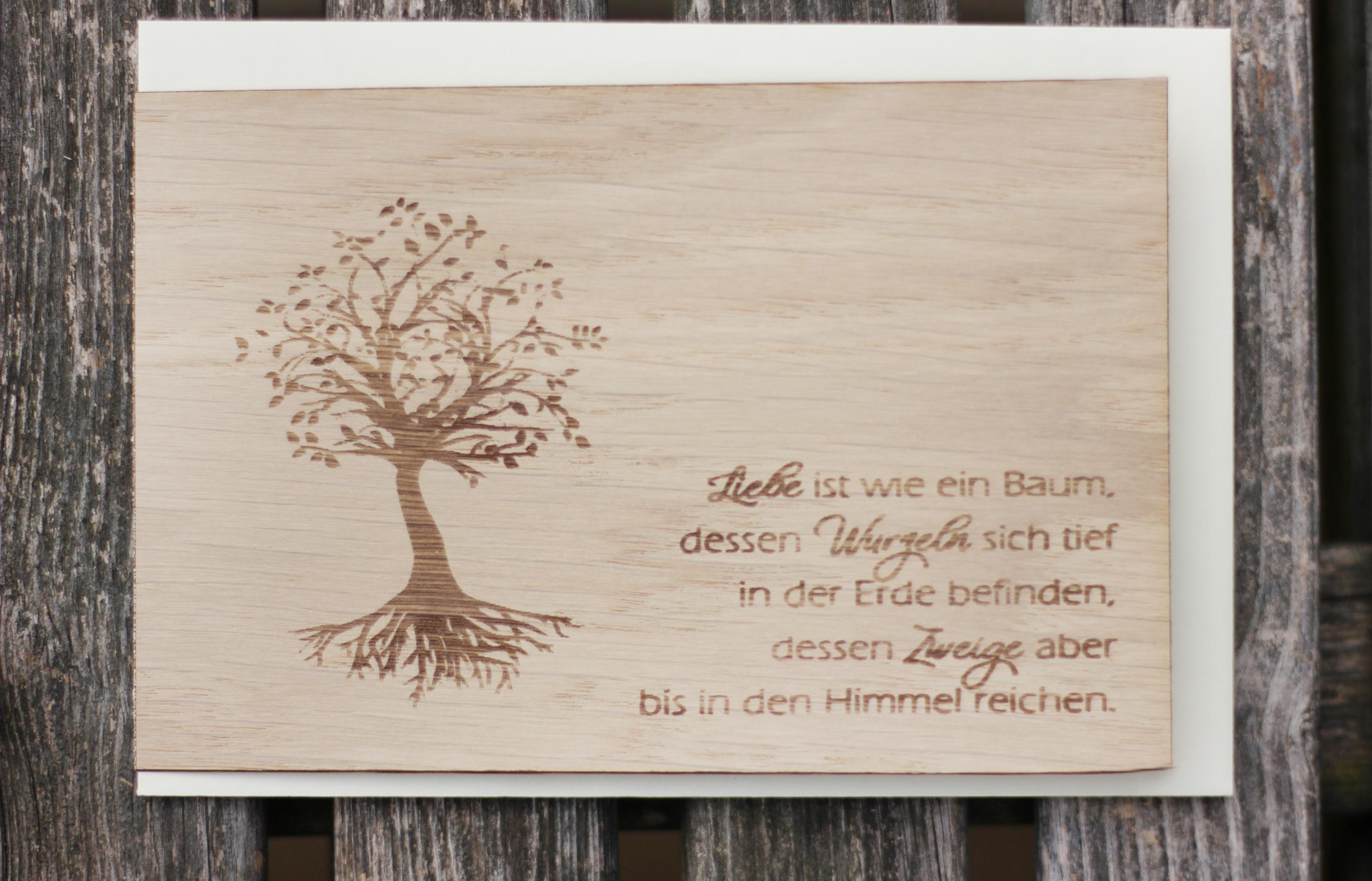 Produktbild Original Holzgrußkarte - Liebe ist wie ein Baum 3 von 3