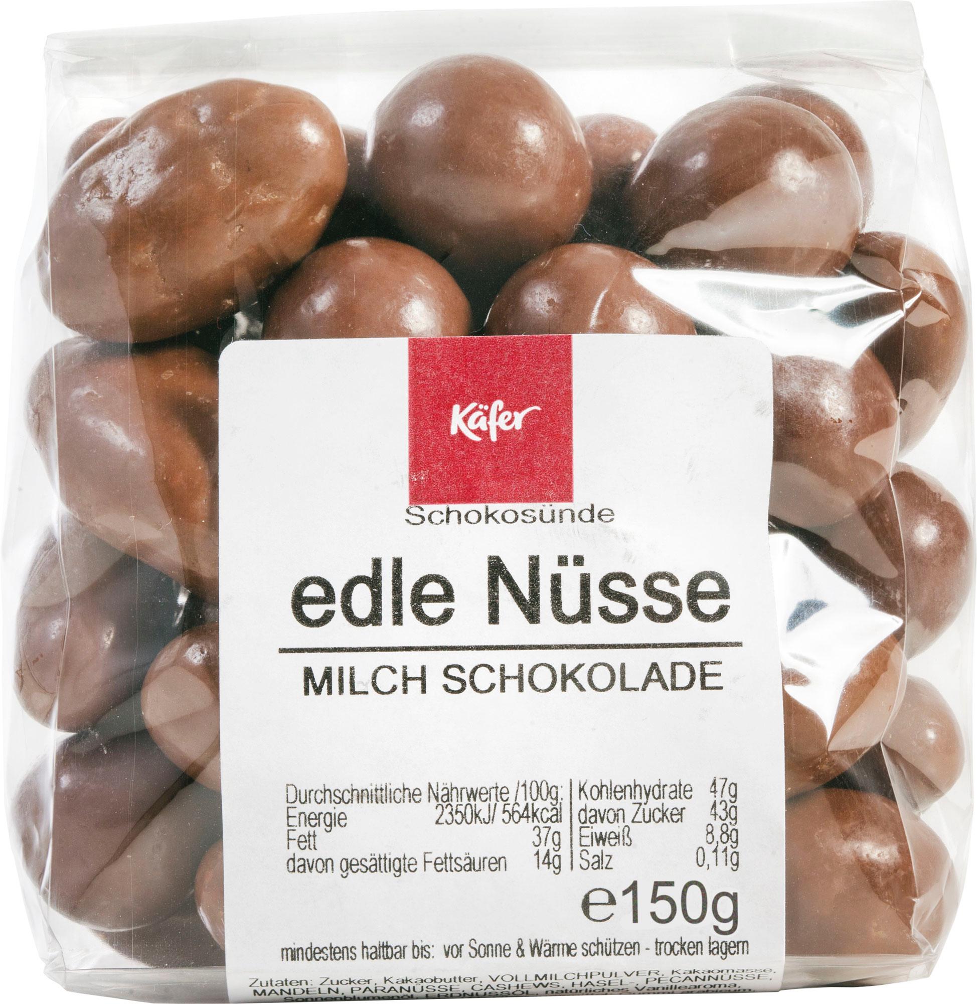 Käfer edle Nüsse mit Milch-Schokolade