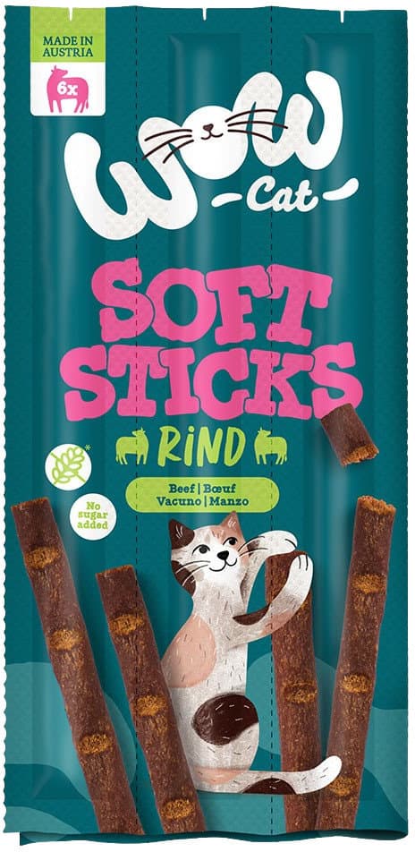 WOW Katzensnack Soft Sticks mit Rind