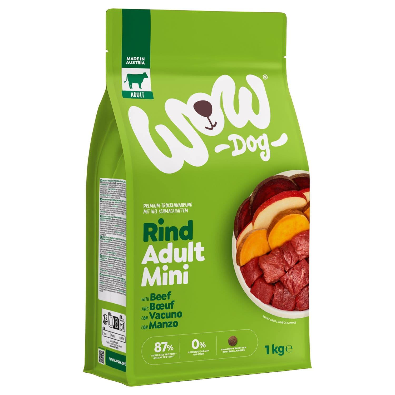 WOW Hundetrockenfutter Minis Adult mit Rind