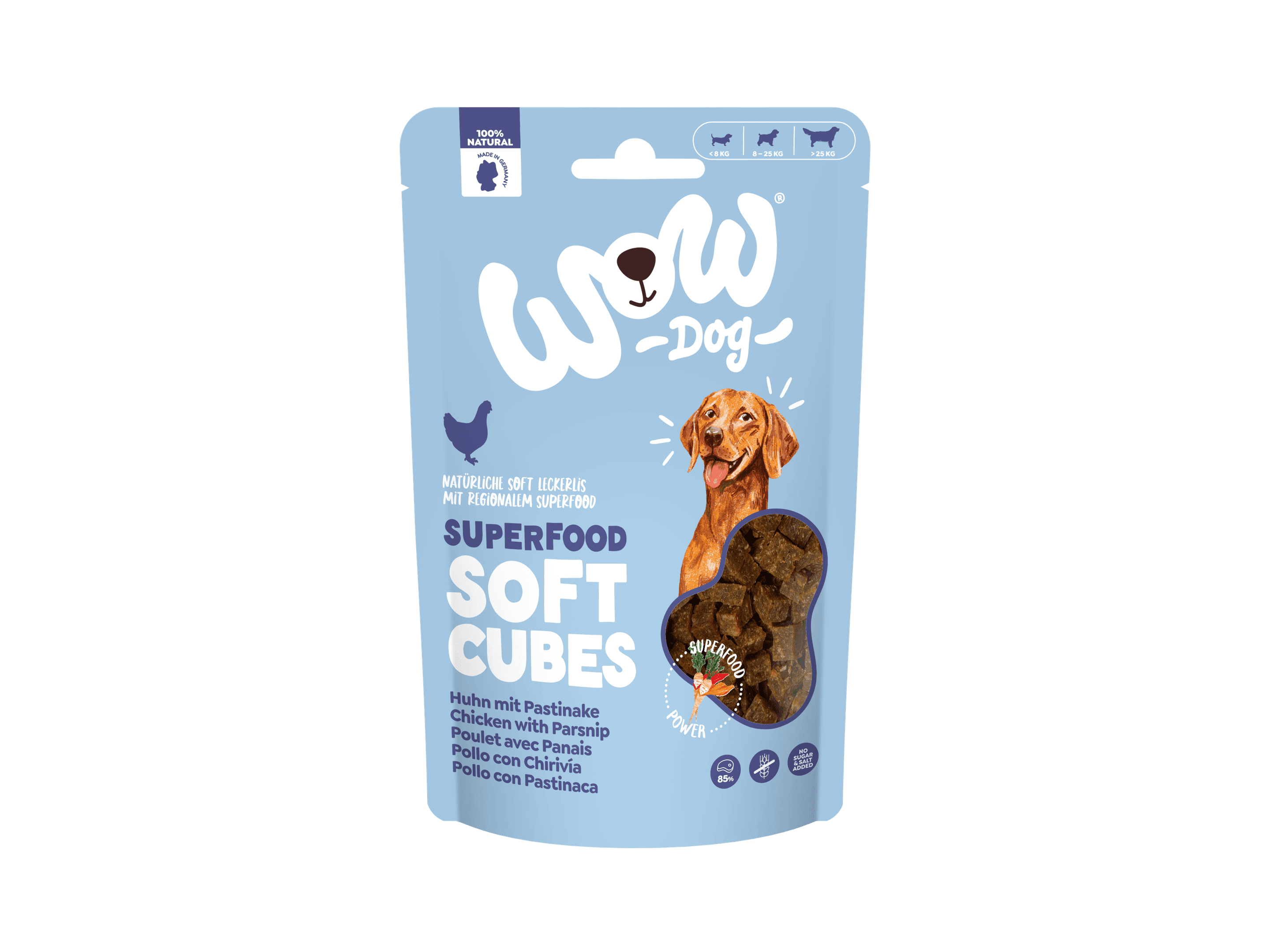 WOW Hundesnack Superfood Soft Cubes Huhn mit Pastinake