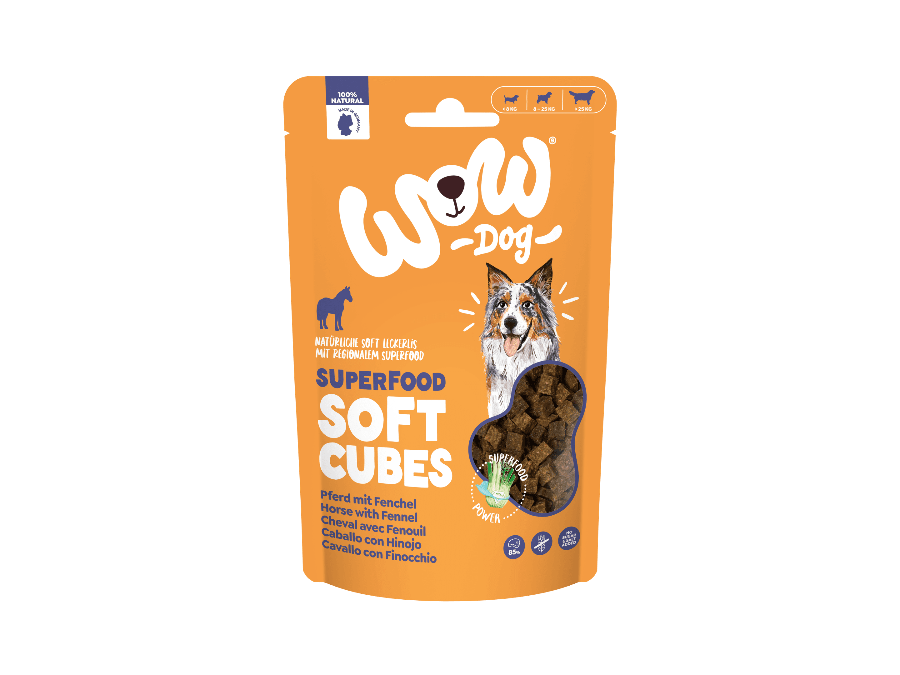 WOW Hundesnack Superfood Soft Cubes Pferd mit Fenchel