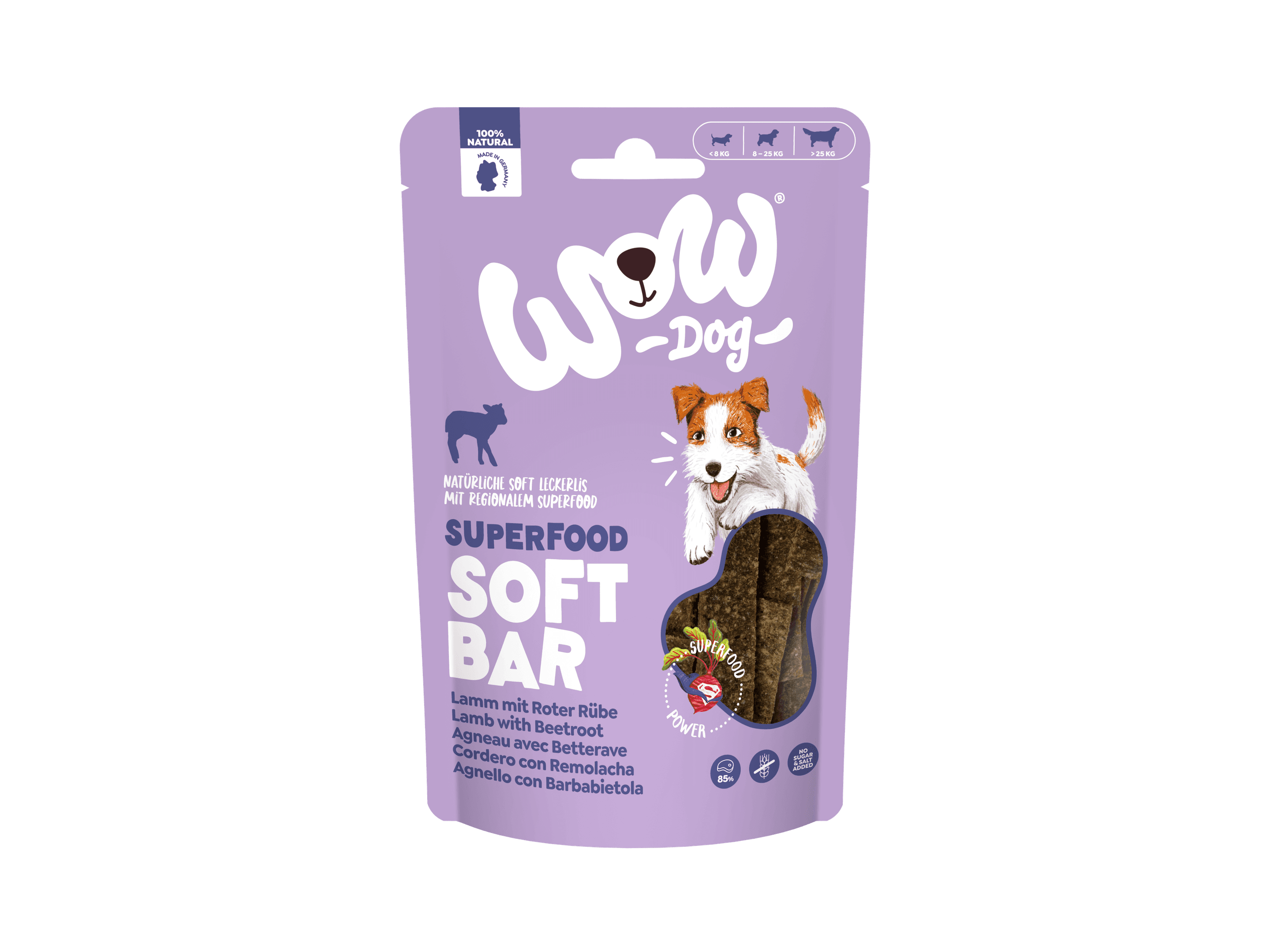 WOW Hundesnack Superfood Soft Bar Lamm mit Roter Rübe